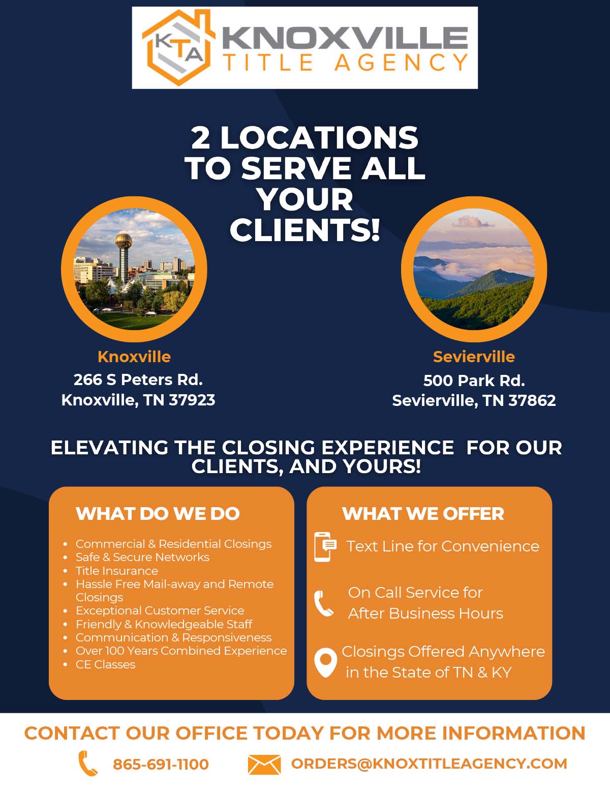 2 Locations to Serve all your clients